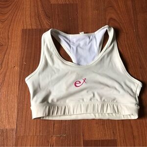 Expntl Athletics Cream Sports Bra with Subtle Logo